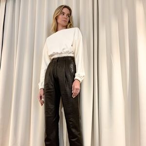 Cream Crop Top Sweatshirt